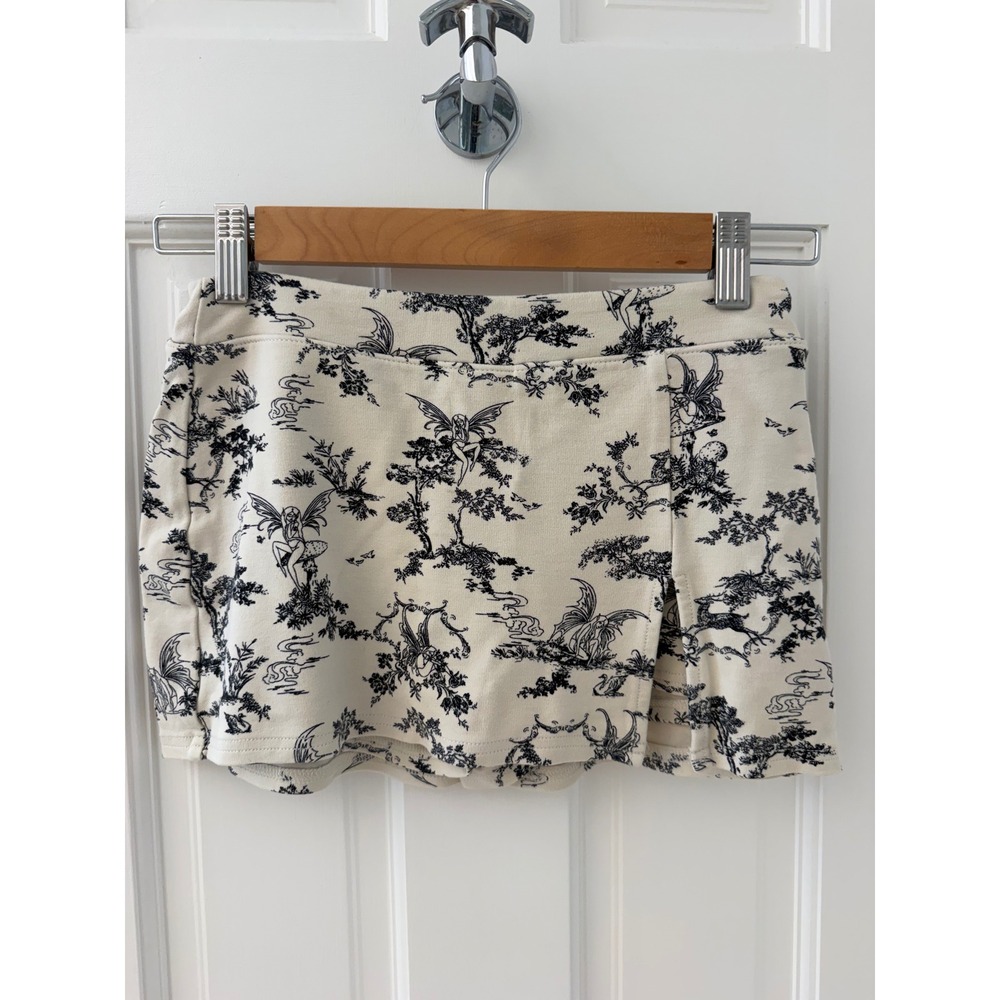 Urban Outfitters Fairy Toile Print Skort Cream Black XS Fairycore Y2K Mini